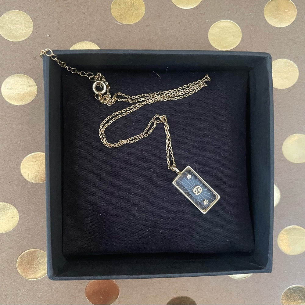Gold and Black Pendant Necklace